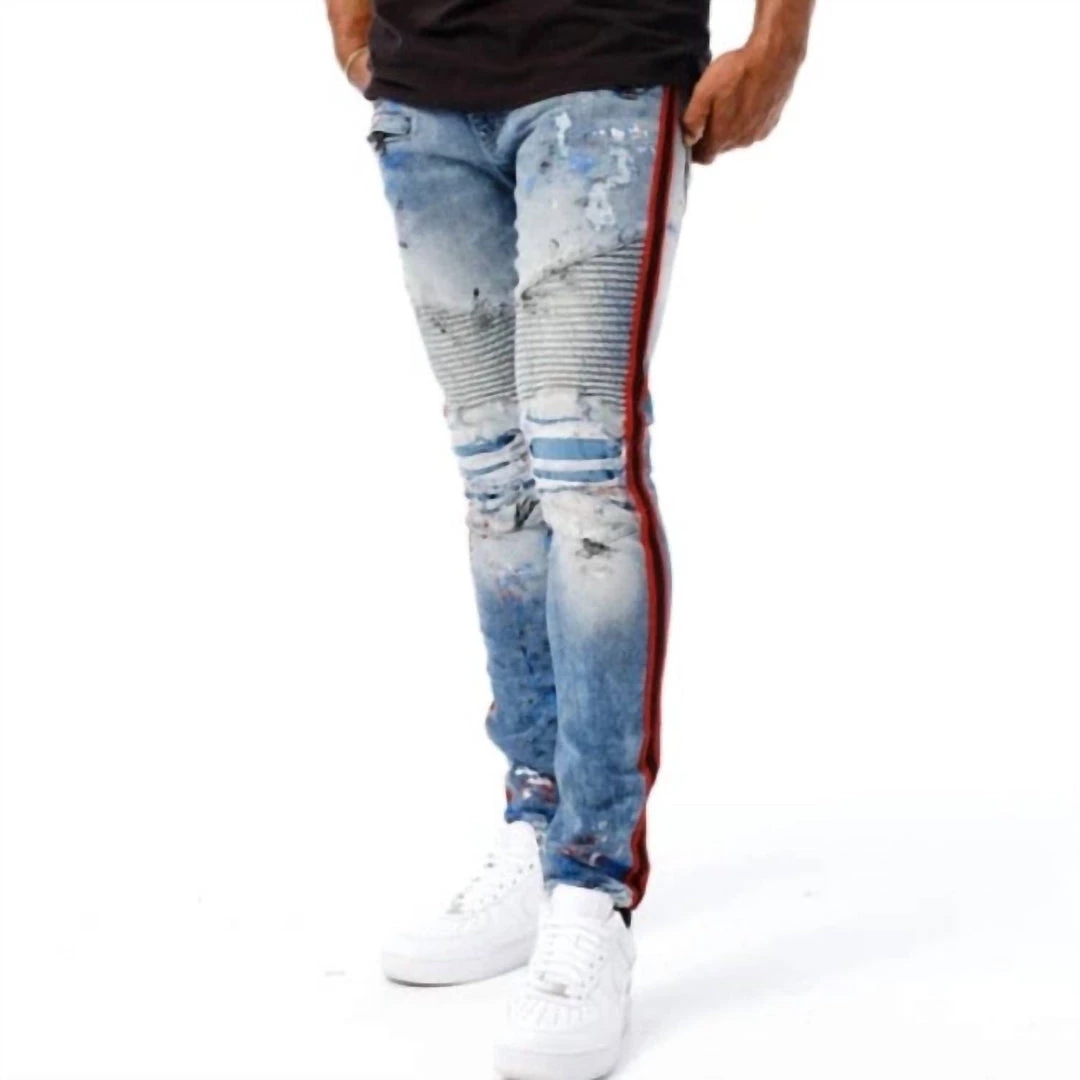 Hot Sale π Jordan Craig Men'S Sean Renegade Moto Denim Jean in Atlantis π 3 Hot Sale π Jordan Craig Men'S Sean Renegade Moto Denim Jean in Atlantis π
