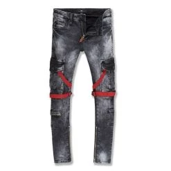 Deals π Jordan Craig Men'S Ross Deadwood Cargo Denim Jean in Black Shadow π₯