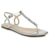 Best Sale 🎉 Jewel Badgley Mischka 👩 Womens Ankle Strap Open Toe Flip-Flops 👏