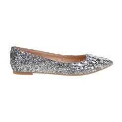 Flash Sale β¨ Jewel Badgley Mischka ULANNI π© Womens Glitter Rhinestone Pointed Toe Flats π₯°