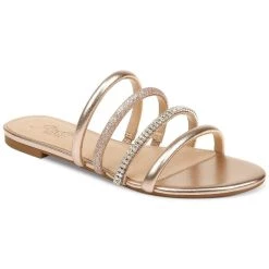 Budget 🥰 Jewel Badgley Mischka Nigella II 👩 Womens Faux Leather Slip On Slide 🩴 Sandals 😉