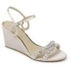 Flash Sale 😍 Jewel Badgley Mischka Nell 👩 Womens Glitter Embellished Wedge 🩴 Sandals 🛒
