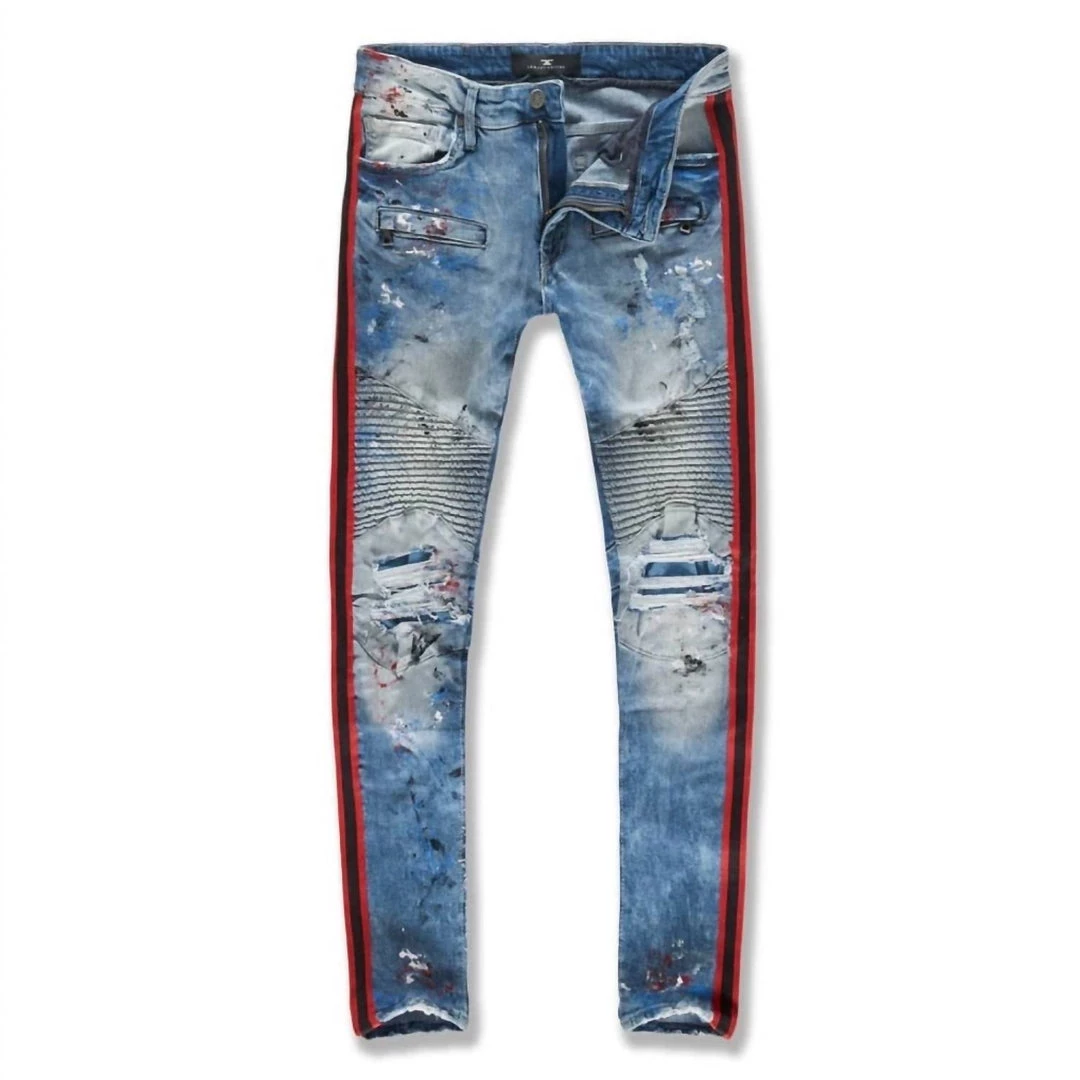 Hot Sale π Jordan Craig Men'S Sean Renegade Moto Denim Jean in Atlantis π 5 Hot Sale π Jordan Craig Men'S Sean Renegade Moto Denim Jean in Atlantis π - Image 3