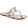 Discount 🎁 Jewel Badgley Mischka 👩 Womens Embellished 👗 Dressy Thong 🩴 Sandals 🥰
