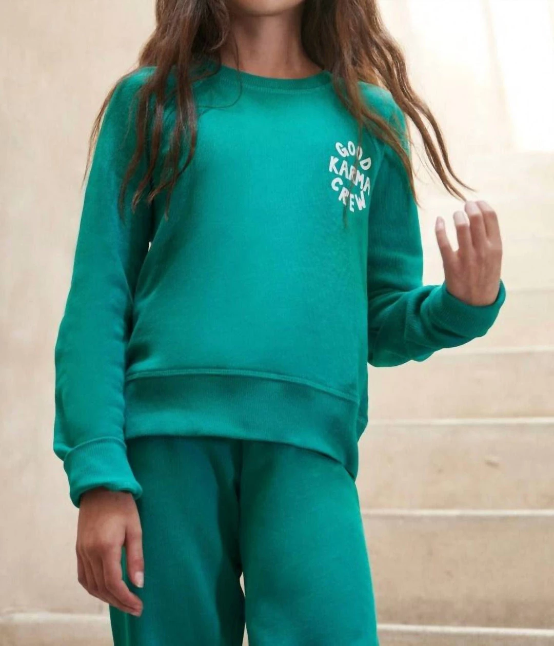 Cheapest β Spiritual Gangster kids Girl'S Karma Bridget Raglan Sweatshirt in Verde π 5 Cheapest β Spiritual Gangster kids Girl'S Karma Bridget Raglan Sweatshirt in Verde π - Image 3