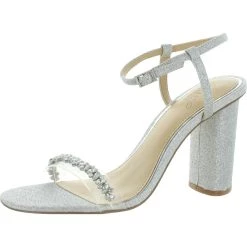 Best Sale 💯 Jewel Badgley Mischka Fancie 👩 Womens Glitter Evening Heel 🩴 Sandals ⭐