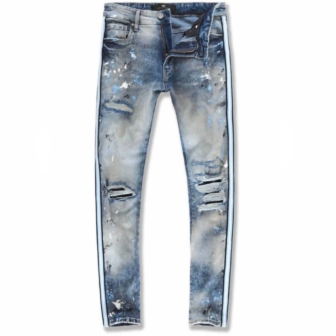 Outlet β€οΈ Jordan Craig Men'S Sparta Striped Denim Jean in University Blue π 3 Outlet β€οΈ Jordan Craig Men'S Sparta Striped Denim Jean in University Blue π