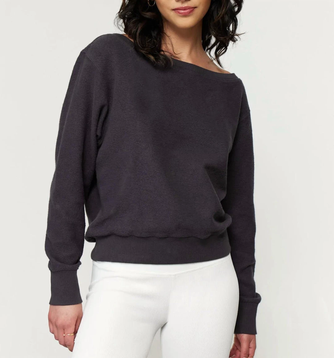 Cheap π Spiritual Gangster π© women Vida Off Shoulder Sherpa Sweatshirt in Vintage Black π― 3 Cheap π Spiritual Gangster π© women Vida Off Shoulder Sherpa Sweatshirt in Vintage Black π―