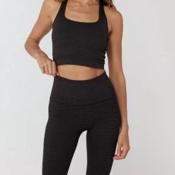 Cheap π Spiritual Gangster π© women Stripe Athena Seamless Tank in Black π€©