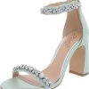 Cheap 👍 Jewel Badgley Mischka Odessa 👩 Womens Satin Rhinestone 👠 Heels 🧨
