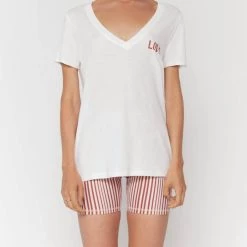 Buy βοΈ Spiritual Gangster π© women Love V-Neck Tee in White π