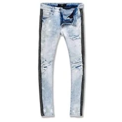 Flash Sale ⌛ Jordan Craig Men'S Ross Vegas Striped Denim 2.0 Jean in Ice Blue 😉