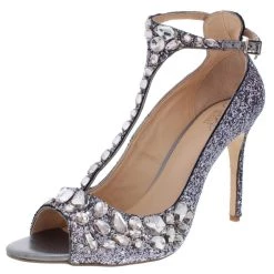 New π€© Jewel Badgley Mischka Conroy π© Womens Glitter Stilettos π Dress π©΄ Sandals π―