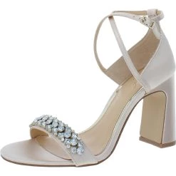 Cheap π Jewel Badgley Mischka Penny π© Womens Satin Rhinestone π Heels π₯°