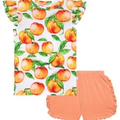 Coupon 👏 kids Posh Peanut Georgia Basic Ruffled T-Shirt & Varsity Short Set 🛒
