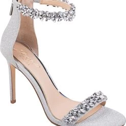 Promo π Jewel Badgley Mischka Ramira π© Womens Glitter Stiletto Evening π©΄ Sandals π