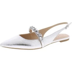 Best Sale π€© Jewel Badgley Mischka Bambi π© Womens Faux Leather Pointed Toe Slingbacks βοΈ