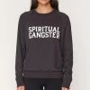 Outlet ⌛ Spiritual Gangster 👩 women Varsity Old School Sweatshirt In Vintage Black ⭐