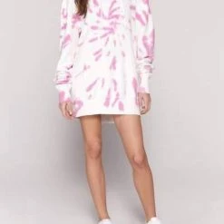 Jordan Craig Sales Store 21 Brand new 𧨠Spiritual Gangster π© women Tie Dye Hoodie π Dress in Pink π₯