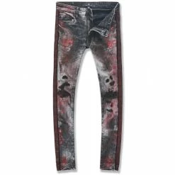 Promo π Jordan Craig Men'S Ross Vegas Striped Denim Jean in Black Diamond π