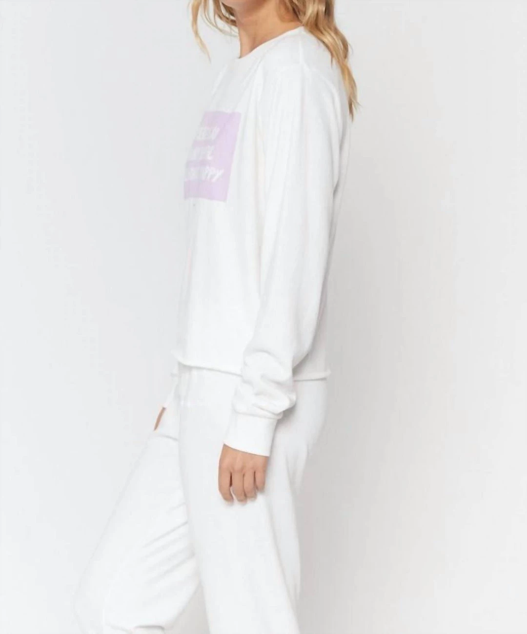 Best deal π― Spiritual Gangster π© women Happy Crop Sweatshirt in Stone π 4 Best deal π― Spiritual Gangster π© women Happy Crop Sweatshirt in Stone π - Image 2