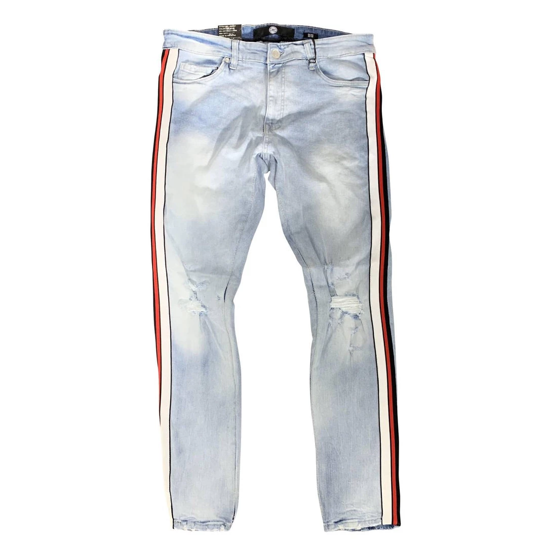New ⌛ Jordan Craig Men'S Sugar Hill Sean Striped Jean in Ice Blue ❤️ 3 New ⌛ Jordan Craig Men'S Sugar Hill Sean Striped Jean in Ice Blue ❤️