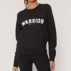 Outlet 🔥 Spiritual Gangster 👩 women Warrior Classic Crew Sweatshirt in Black 😍