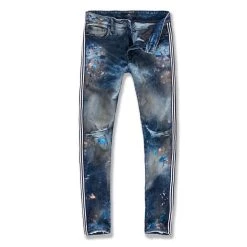 Best Sale π Jordan Craig Men'S Sean Talladega Striped Denim Jean in Electric Zoo π