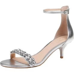 Budget ✔️ Jewel Badgley Mischka Dash 👩 Womens Padded Insole Embellished Heel 🩴 Sandals 🔔