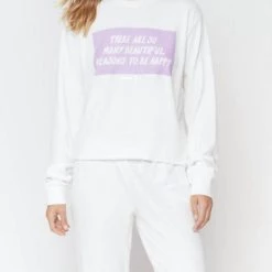 Best deal π― Spiritual Gangster π© women Happy Crop Sweatshirt in Stone π