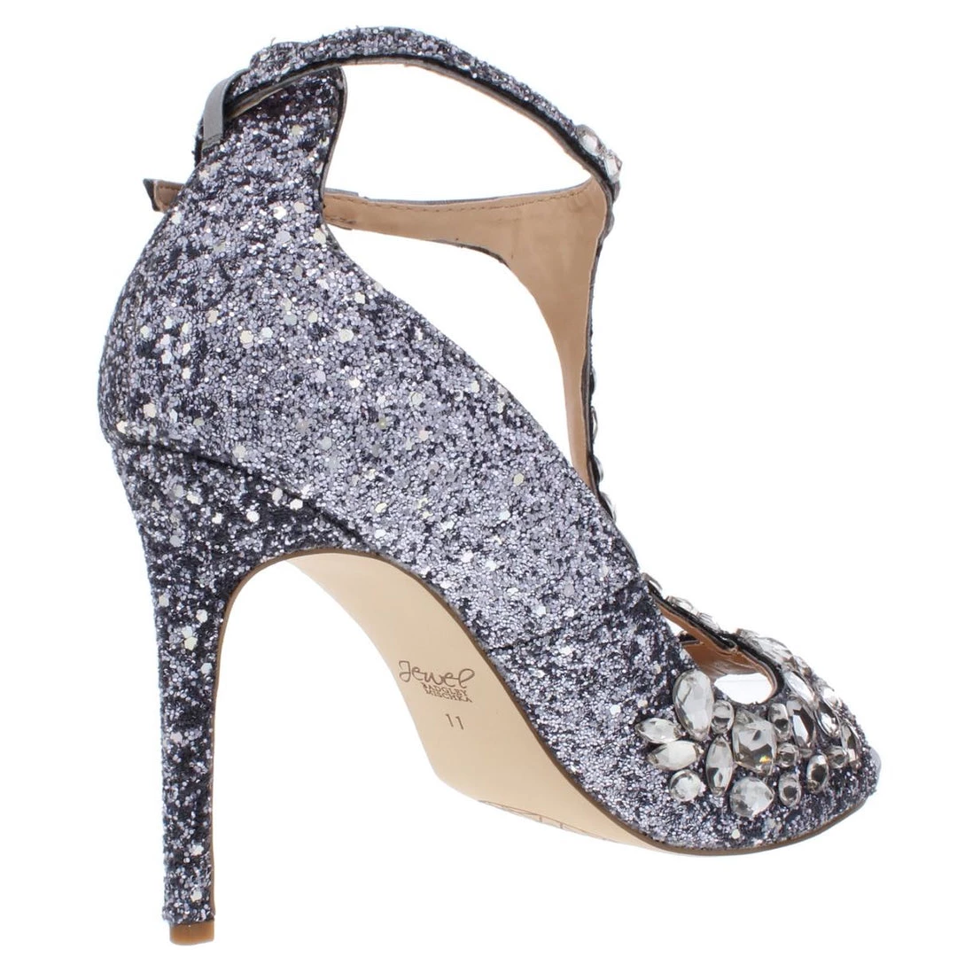 New π€© Jewel Badgley Mischka Conroy π© Womens Glitter Stilettos π Dress π©΄ Sandals π― 4 New π€© Jewel Badgley Mischka Conroy π© Womens Glitter Stilettos π Dress π©΄ Sandals π― - Image 2
