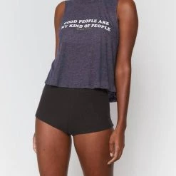 Budget 𧨠Spiritual Gangster π© women Good Crop Tank In Heather Night π