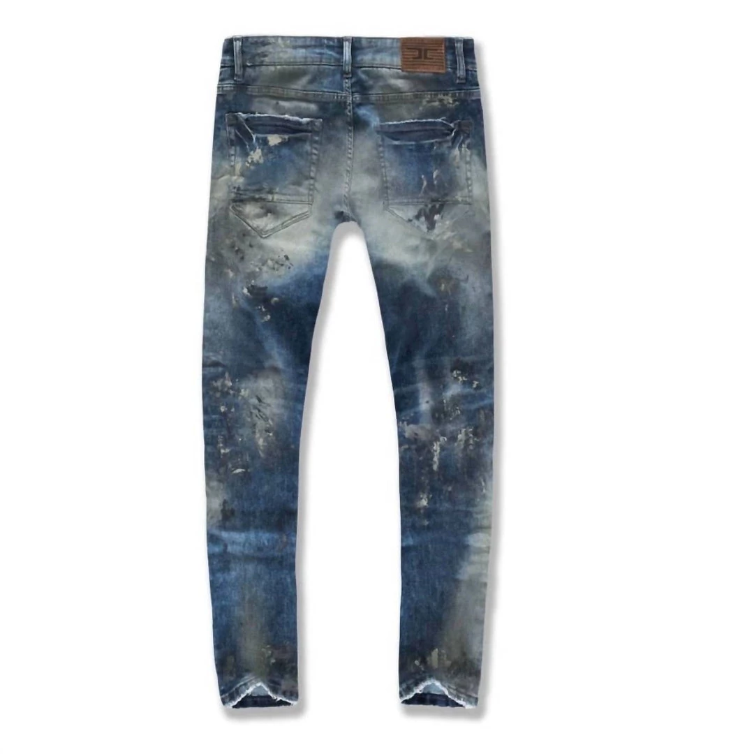 Outlet ❤️ Jordan Craig Men'S Sean Sugar Hill Striped Denim Jean in London Blue ⭐ 5 Outlet ❤️ Jordan Craig Men'S Sean Sugar Hill Striped Denim Jean in London Blue ⭐ - Image 3